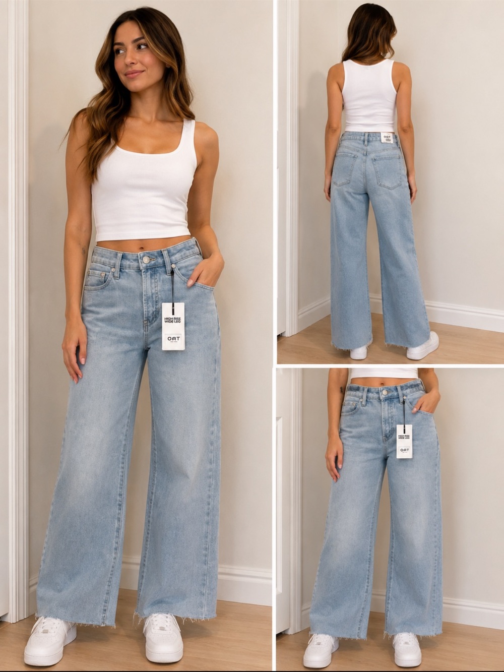 Oat New York Light Blue Wide-Leg Jeans